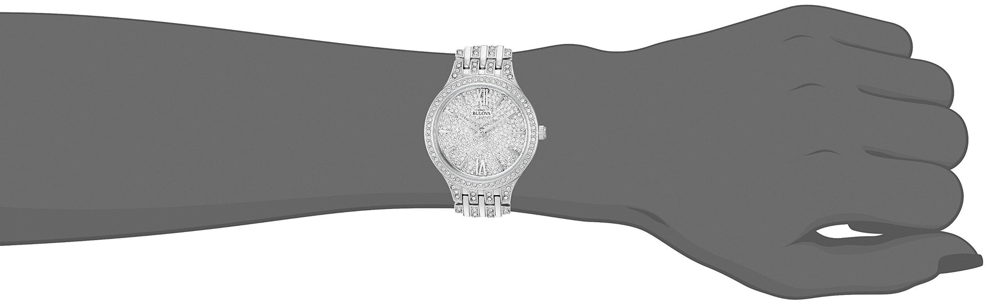  Shop Authentic Bulova Crystal Collection Silver Dial Silver Steel Strap Watch for Women - 96L243 - Luxxuri