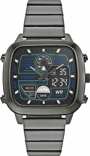  Shop Authentic Fossil Retro Analog-Digital Black Dial Grey Steel Strap Watch for Men - FS5892 - Luxxuri