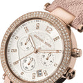  Shop Authentic Michael Kors Parker Chronograph White Dial Pink Leather Strap Watch For Women - MK6935 - Luxxuri