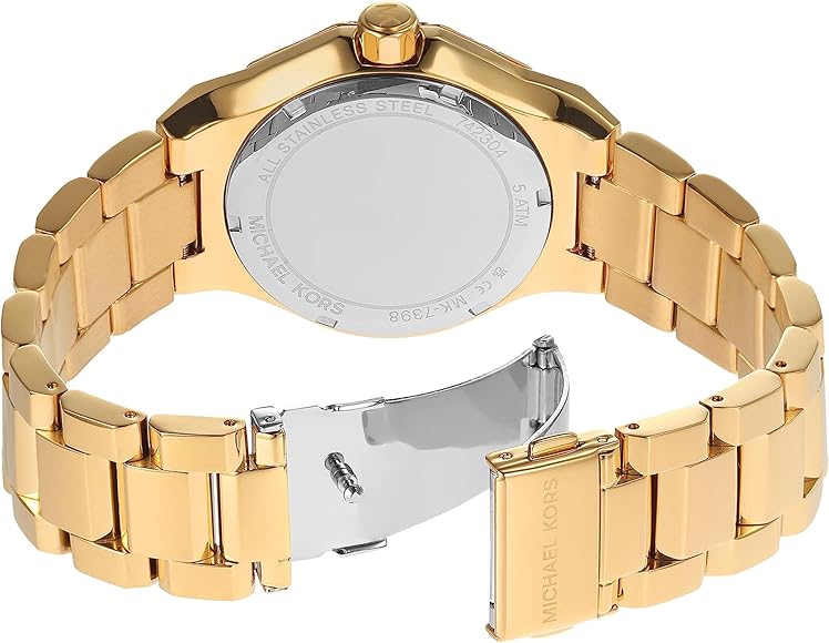  Shop Authentic Michael Kors Raquel Three Hand Crystals Gold Dial Gold Steel Strap Watch For Women - MK7398 - Luxxuri