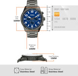  Shop Authentic Fossil Brox Multifunction Blue Dial Grey Steel Strap Watch for Men - BQ2798 - Luxxuri