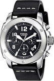  Shop Authentic Fossil Modern Machine Chronograph Black Dial Black Leather Strap Watch for Men - FS4928 - Luxxuri