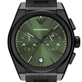  Shop Authentic Emporio Armani Federico Chronograph Green Dial Black Steel Strap Watch For Men - AR11562 - Luxxuri