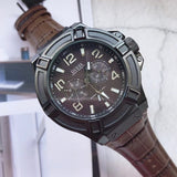  Shop Authentic Guess Rigor Analog Quartz Black Dial Brown Leather Strap Watch For Men - W0040G2 - Luxxuri