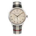  Shop Authentic Burberry The Classic Horseferry Silver Dial Black Leather Strap Watch for Men - BU10002 - Luxxuri