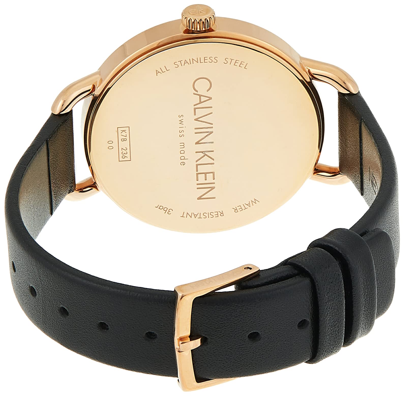  Shop Authentic Calvin Klein Even White Dial Black Leather Strap Watch for Women - K7B236C6 - Luxxuri