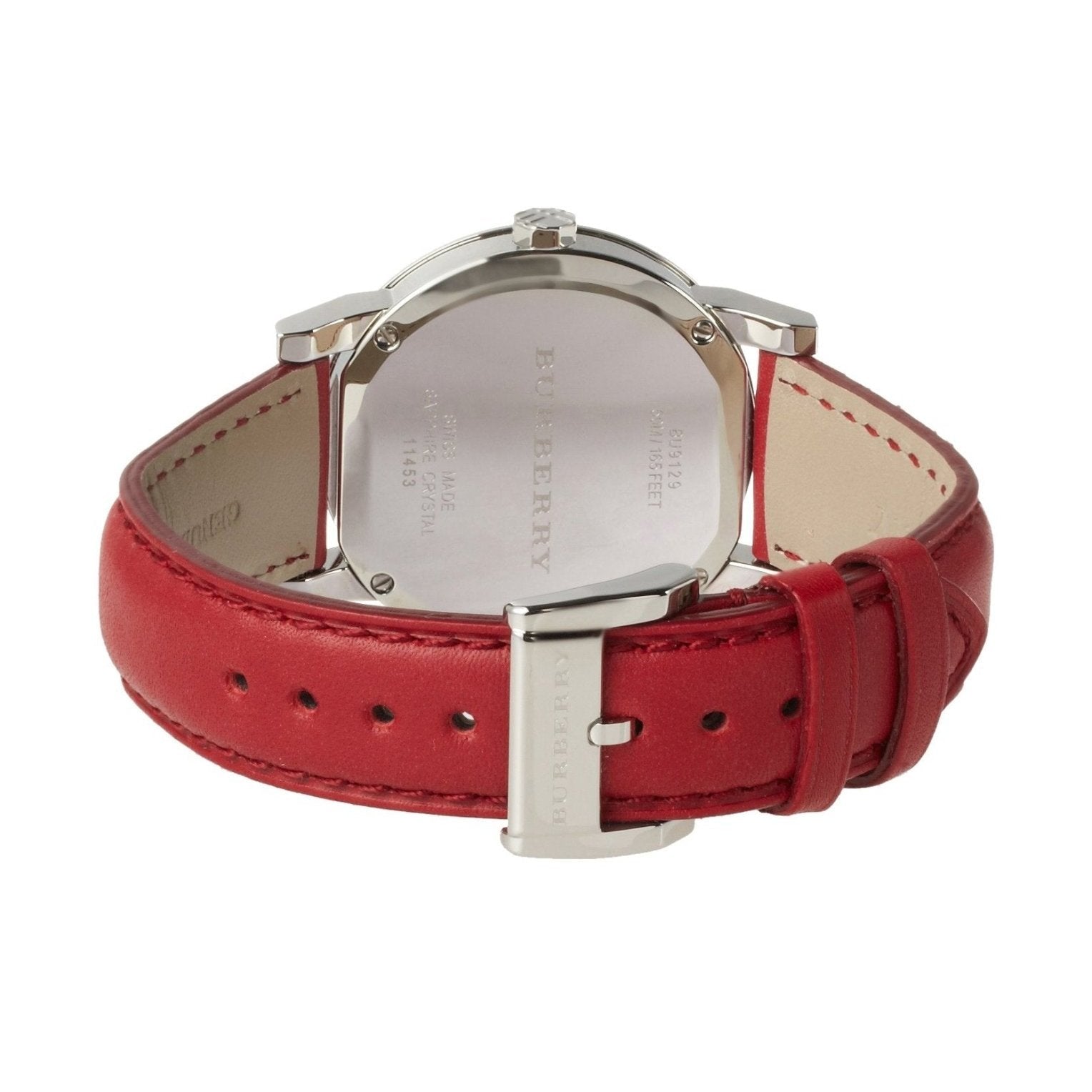  Shop Authentic Burberry The City Silver Dial Red Leather Strap Watch for Women - BU9129 - Luxxuri