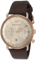  Shop Authentic Emporio Armani Aviator Grey Dial Brown Leather Strap Watch For Men - AR11106 - Luxxuri