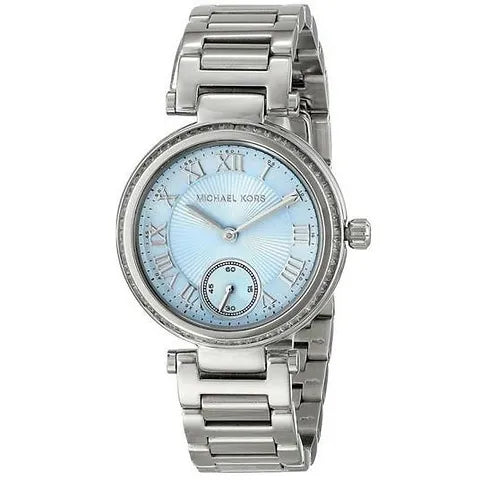  Shop Authentic Michael Kors Skylar Quartz Blue Dial Silver Steel Strap Watch For Women - MK5988 - Luxxuri