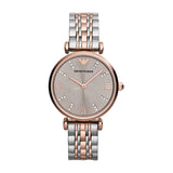 Shop Authentic Emporio Armani Gianni T Bar Pink Dial Two Tone Steel Strap Watch For Women - AR11223 - Luxxuri