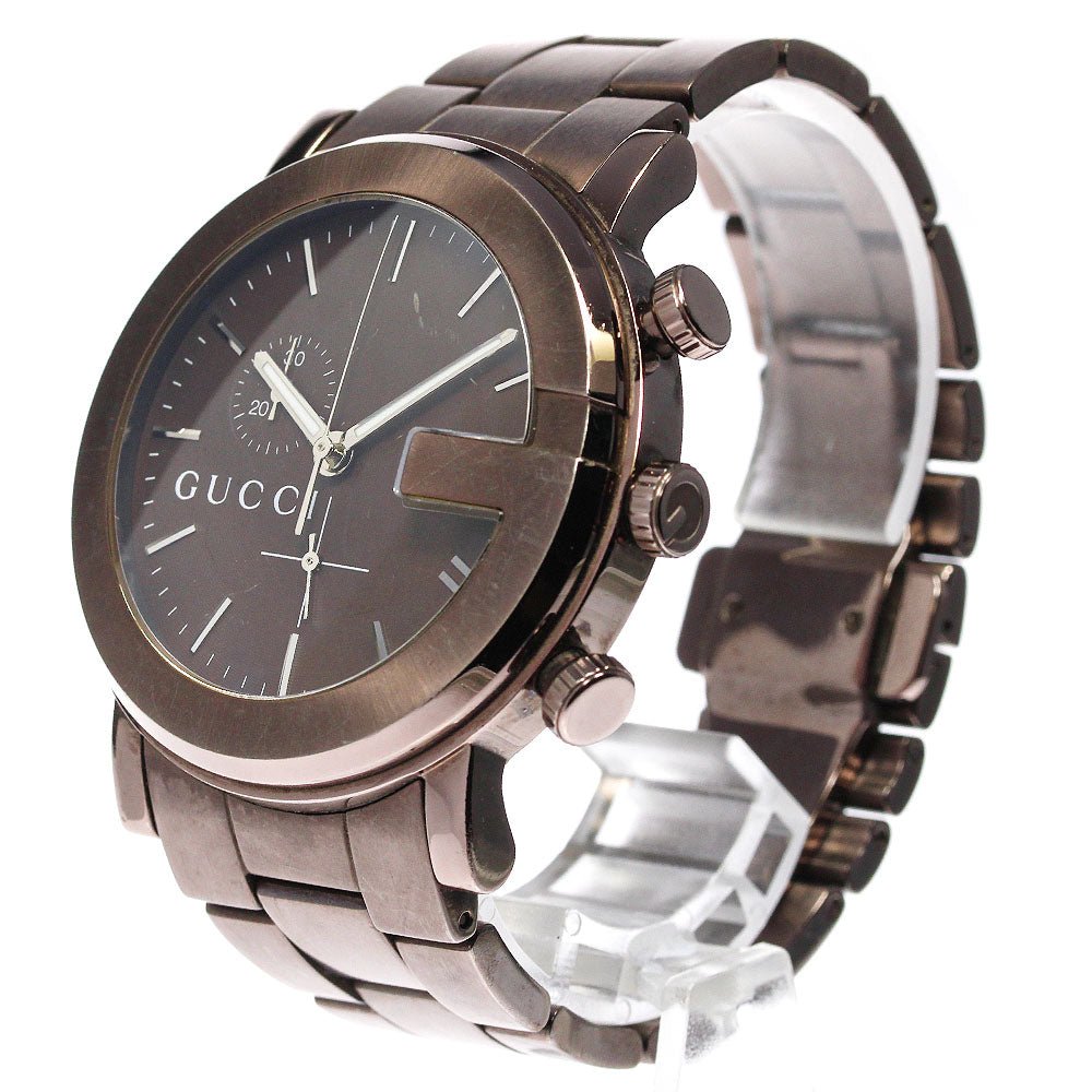  Shop Authentic Gucci G Chrono Brown Dial Brown Steel Strap Watch For Men - YA101341 - Luxxuri