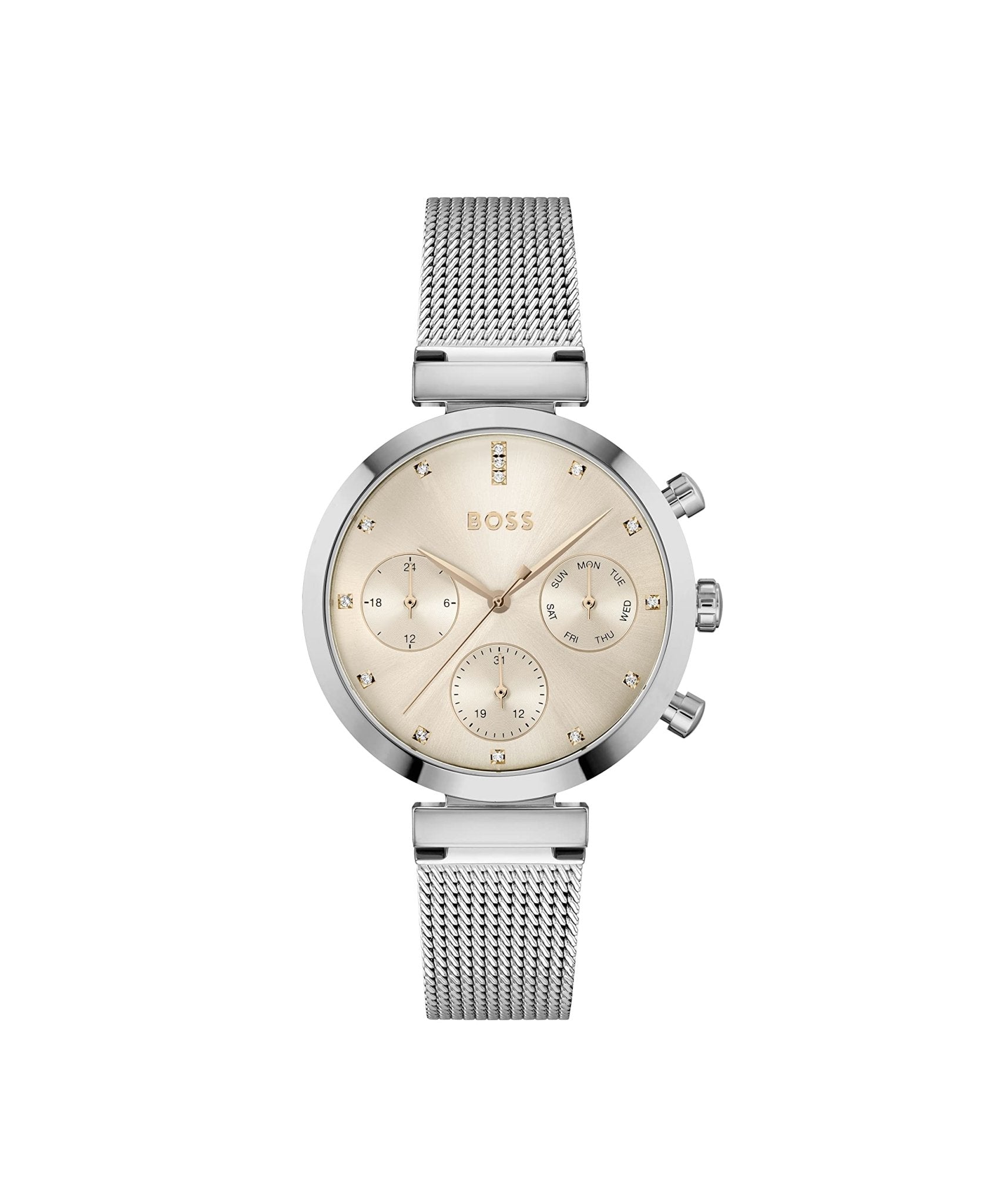  Shop Authentic Hugo Boss Flawless Pink Dial Silver Mesh Bracelet Watch for Women - 1502625 - Luxxuri