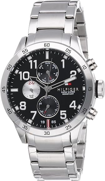  Shop Authentic Tommy Hilfiger Cool Sport Multifunction Black Dial Silver Steel Strap Watch for Men - 1791141 - Luxxuri