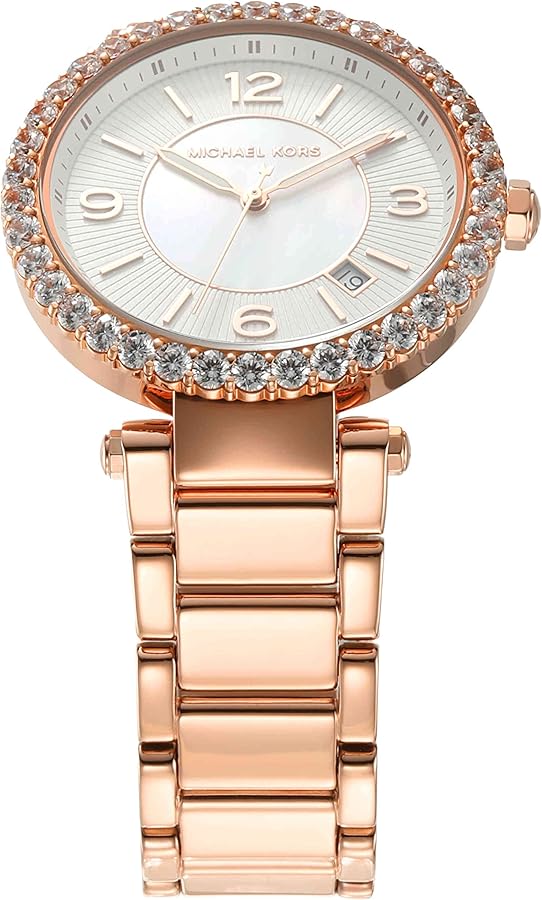  Shop Authentic Michael Kors Parker Three-Hand Mother of Pearl White Dial Rose Gold Steel Strap Watch For Women - MK4695 - Luxxuri