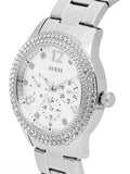  Shop Authentic Guess Bedazzle Diamonds Silver Dial Silver Steel Strap Watch For Women - W1097L1 - Luxxuri