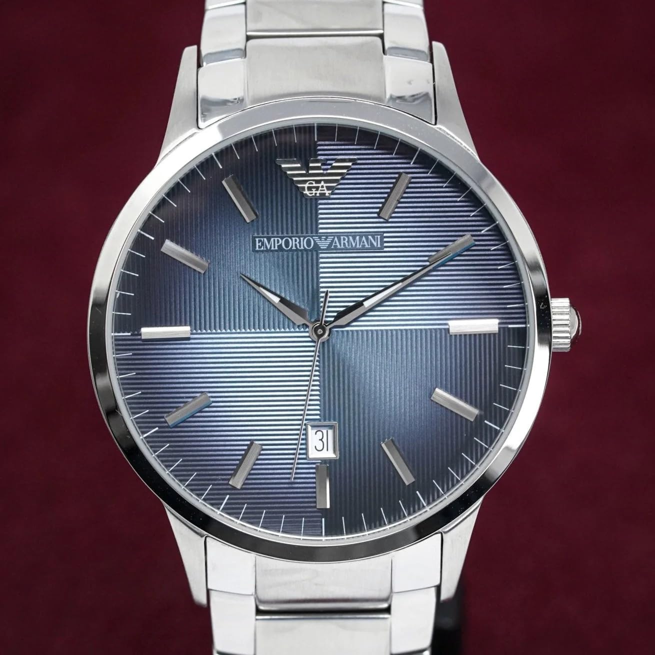  Shop Authentic Emporio Armani Renato Quartz Blue Dial Silver Steel Strap Watch For Men - AR11182 - Luxxuri