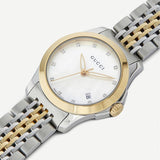  Shop Authentic Gucci G Timeless Diamonds Mother of Pearl Dial Two Tone Steel Strap Watch For Women - YA126413 - Luxxuri