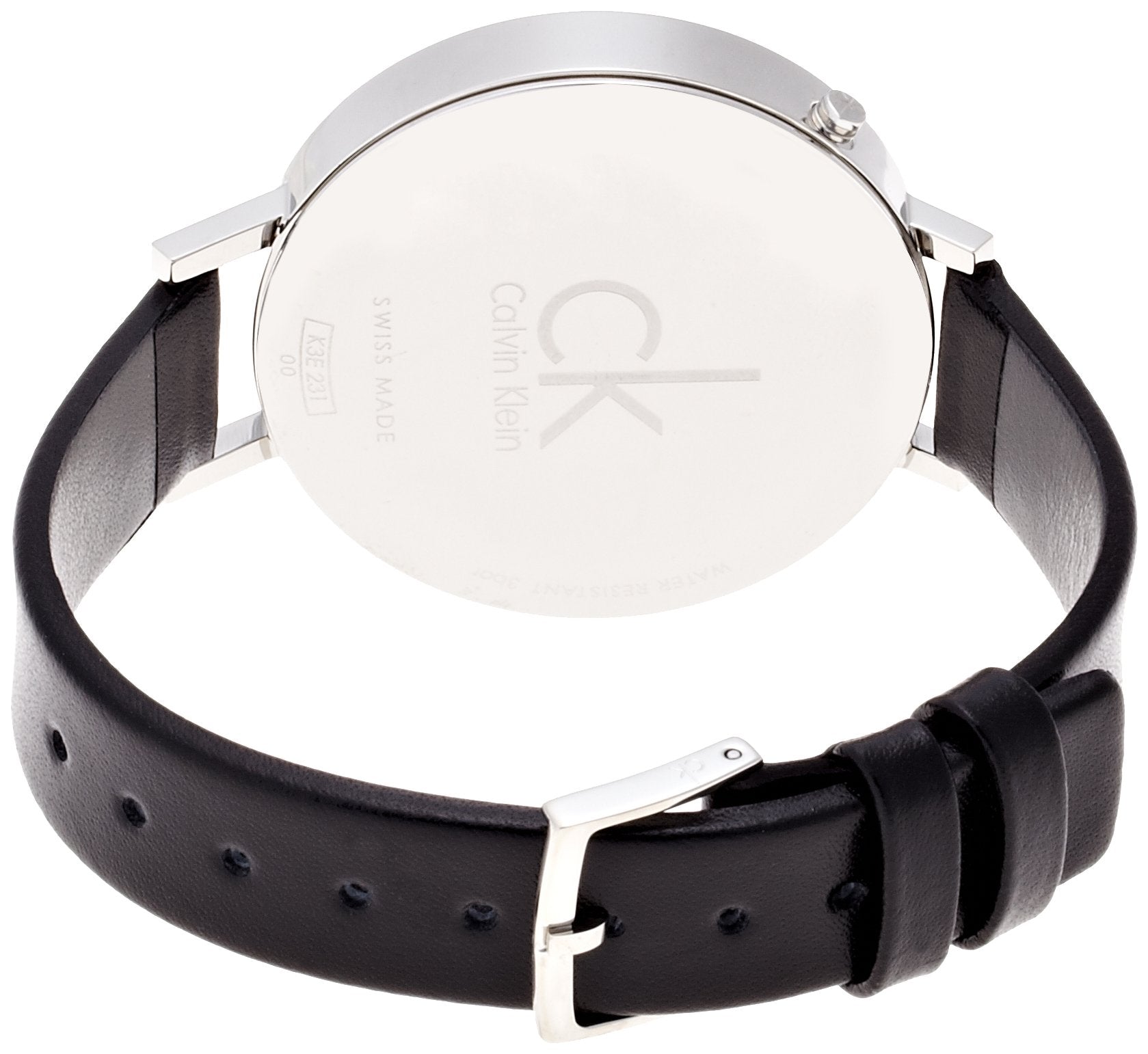  Shop Authentic Calvin Klein Equal Black Dial Black Leather Strap Watch for Women - K3E231C1 - Luxxuri
