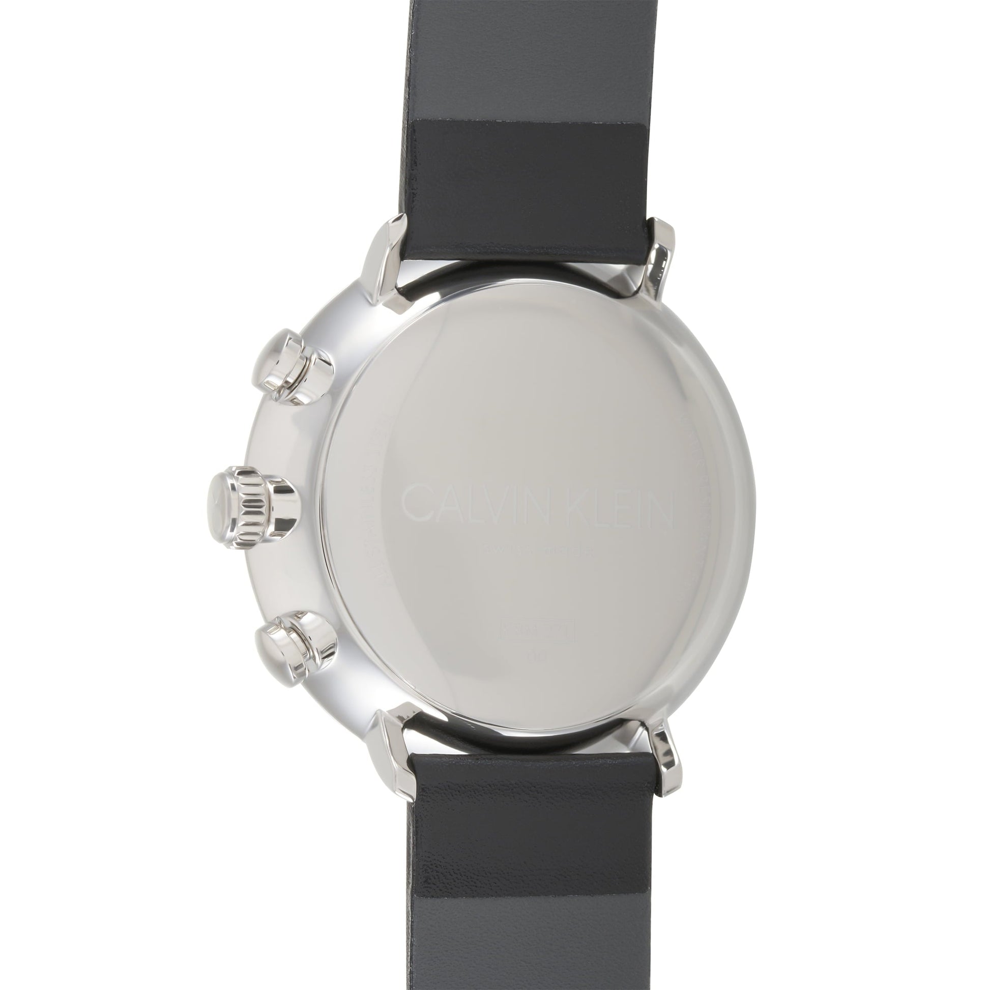  Shop Authentic Calvin Klein High Noon Chronograph White Dial Black Leather Strap Watch for Men - K8M271C6 - Luxxuri
