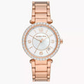  Shop Authentic Michael Kors Parker Three-Hand Mother of Pearl White Dial Rose Gold Steel Strap Watch For Women - MK4695 - Luxxuri