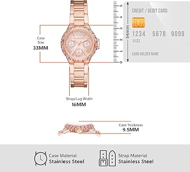  Shop Authentic Michael Kors Mini Camille Multifunction Rose Gold Dial Rose Gold Steel Strap Watch For Women - MK7273 - Luxxuri