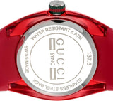  Shop Authentic Gucci Sync Quartz Red Dial Red Rubber Strap Watch For Women - YA137303 - Luxxuri