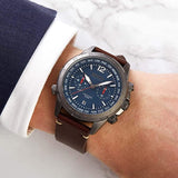  Shop Authentic Hugo Boss Nomad Blue Dial Brown Leather Strap Watch for Men - 1513773 - Luxxuri