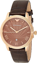  Shop Authentic Emporio Armani Classic Quartz Brown Dial Brown Leather Strap Watch For Men - AR1613 - Luxxuri