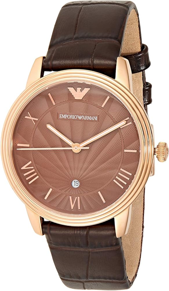  Shop Authentic Emporio Armani Classic Quartz Brown Dial Brown Leather Strap Watch For Men - AR1613 - Luxxuri