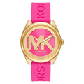  Shop Authentic Michael Kors Janelle Quartz Pink Dial Pink Rubber Strap Watch For Women - MK7349 - Luxxuri