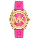  Shop Authentic Michael Kors Janelle Quartz Pink Dial Pink Rubber Strap Watch For Women - MK7349 - Luxxuri