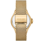  Shop Authentic Michael Kors Lennox Three-Hand Gold Dial Gold Mesh Bracelet Watch For Women - MK7335 - Luxxuri
