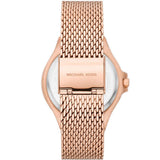  Shop Authentic Michael Kors Lennox Three Hand Rose Gold Dial Rose Gold Mesh Strap Watch For Women - MK7336 - Luxxuri