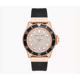  Shop Authentic Michael Kors Everest Analog Rose Gold Dial Black Silicone Strap Watch For Women - MK7358 - Luxxuri