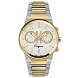  Shop Authentic Salvatore Ferragamo F-80 Classic White Dial Two Tone Steel Strap Watch for Men - SFME00821 - Luxxuri