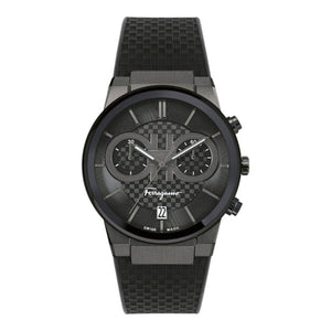  Shop Authentic Salvatore Ferragamo Sapphire Chrono Black Dial Black Rubber Strap Watch for Men - SFME00621 - Luxxuri