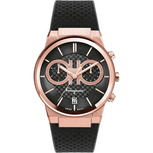  Shop Authentic Salvatore Ferragamo Sapphire Chrono Black Dial Black Rubber Strap Watch for Men - SFME00721 - Luxxuri