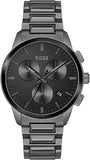  Shop Authentic Hugo Boss Dapper Chronograph Black Dial Black Steel Strap Watch For Men - 1513929 - Luxxuri