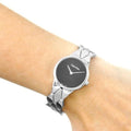 Shop Authentic Calvin Klein Snake Black Dial Silver Steel Strap Watch For Women - K6E23141 - Luxxuri