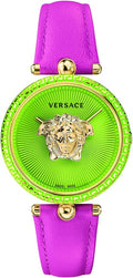 Versace Palazzo Empire Green Dial Pink Leather Strap Watch for Women - VCO150017