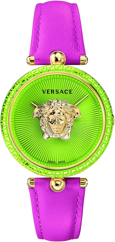  Shop Authentic Versace Palazzo Empire Green Dial Pink Leather Strap Watch for Women - VCO150017 - Luxxuri