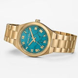  Shop Authentic Michael Kors Lennox Analog Blue Dial Gold Steel Strap Watch for Women - MK7460 - Luxxuri