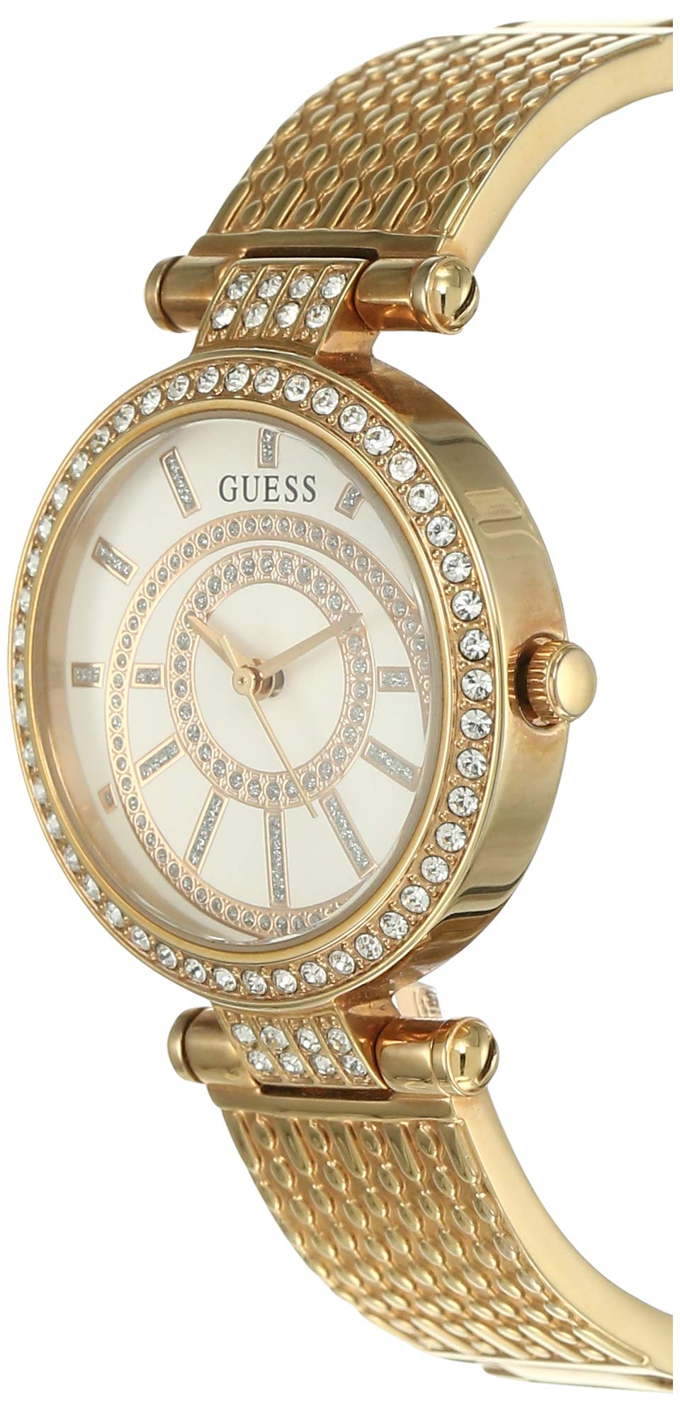 Shop Authentic Guess Muse Quartz Silver Dial Rose Gold Steel Strap Watch For Women - W1008L3 - Luxxuri
