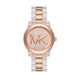  Shop Authentic Michael Kors Runway Analog Crystals Rose Gold Dial Two Tone Steel Strap Watch for Women - MK7355 - Luxxuri