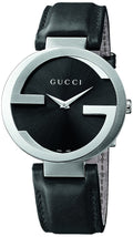  Shop Authentic Gucci Interlocking G Iconic Black Dial Black Leather Strap Watch For Men - YA133205 - Luxxuri