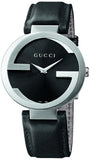  Shop Authentic Gucci Interlocking G Iconic Black Dial Black Leather Strap Watch For Men - YA133205 - Luxxuri