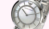  Shop Authentic Emporio Armani Gianni T-Bar Mother of Pearl Dial Silver Stainless Steel Watch For Women - AR1908 - Luxxuri