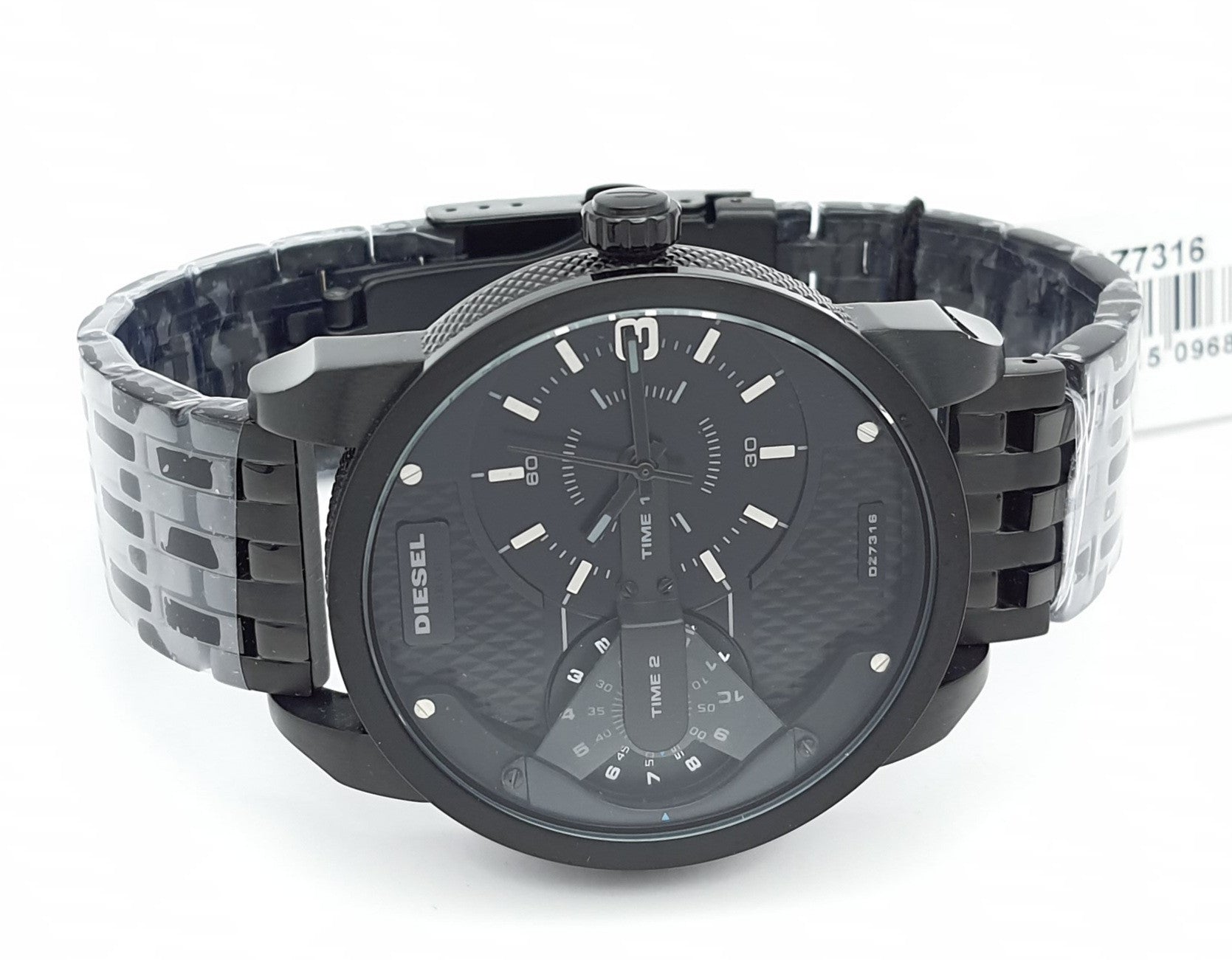  Shop Authentic Diesel Mini Daddy Dual Time Black Dial Black Stainless Steel Strap Watch For Men - DZ7316 - Luxxuri