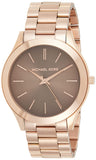  Shop Authentic Michael Kors Slim Runway Brown Dial Rose Gold Stainless Steel Strap Watch for Women - MK3181 - Luxxuri