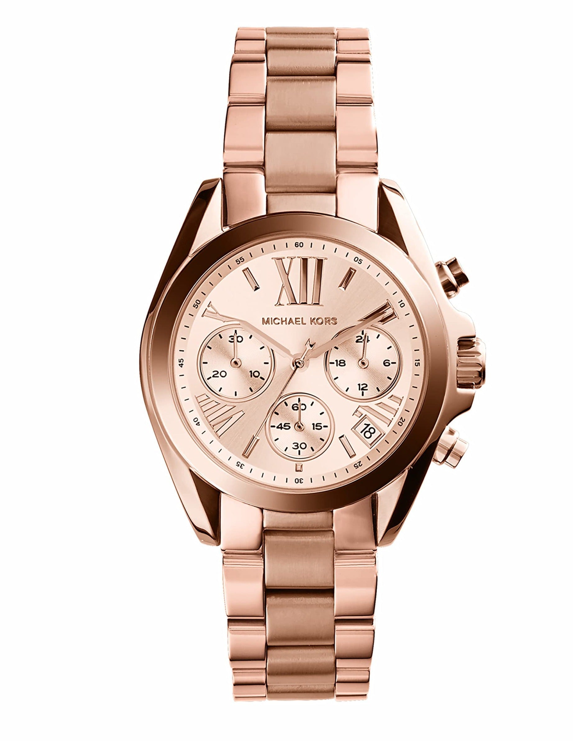  Shop Authentic Michael Kors Runway Chronograph Rose Gold Dial Rose Gold Steel Strap Watch For Women - MK5778 - Luxxuri